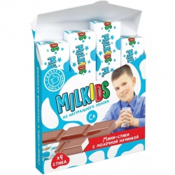 Шоколад молочный «MILKIDS» с молочной, молочно-клубничный начинкой (53г)