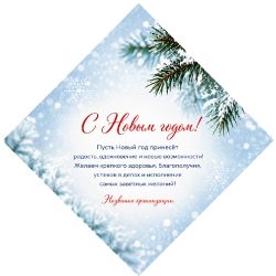 Открытка двухсторонняя 4+4 50х50мм (лого)