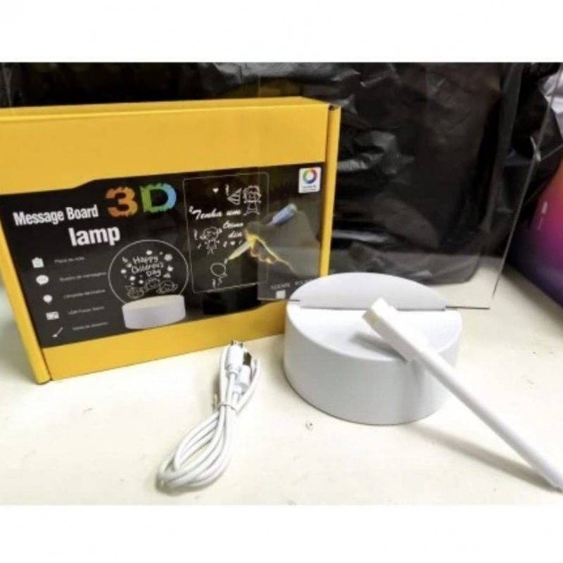 3D Ночник-доска для заметок с подсветкой и маркером