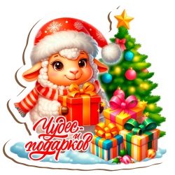 Магнит «Овечка у елочки» (ДМ074)