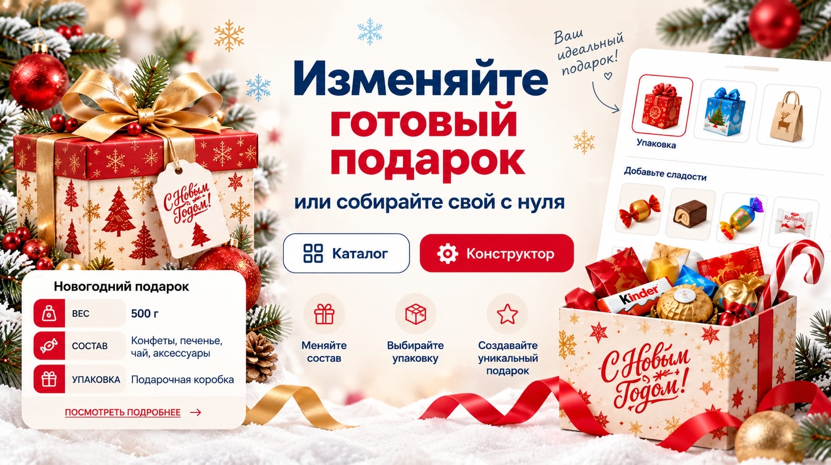 Изменение готового подарка и создание подарка с нуля